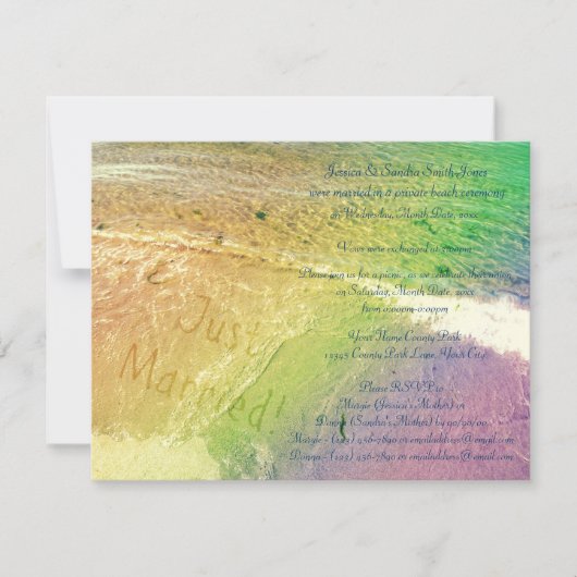 Net Getrouwd op het Strand Kaart (Voorkant)