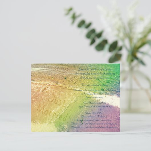 Net Getrouwd op het Strand Kaart (Staand voorkant)