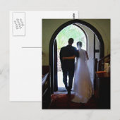 Net getrouwd paar kerk bruiloft aankondiging briefkaart (Voorkant / Achterkant)