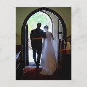 Net getrouwd paar kerk bruiloft aankondiging briefkaart (Voorkant)