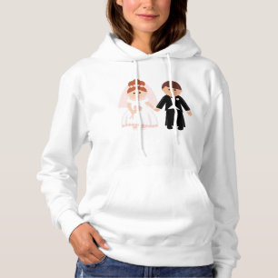 Net getrouwd paar vrouwen hoodie