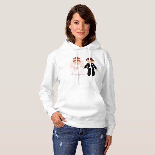 Net getrouwd paar vrouwen hoodie (Voorkant volledig)
