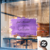 Net Getrouwd! Paarse Nep Folie Raamsticker (Cafe Raam)