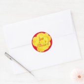 Net getrouwd Pas getrouwd bruiloft geel rose kleur Ronde Sticker (Envelop)
