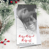 Net getrouwd Pas getrouwd Kerstmis vakantie foto Feestdagenkaart