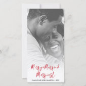 Net getrouwd Pas getrouwd Kerstmis vakantie foto Feestdagenkaart (Voorkant)