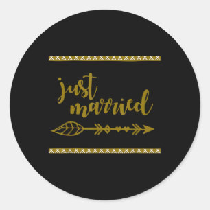 Net getrouwd Pijl Tribal Bruid Bruidegom Honeymoon Ronde Sticker