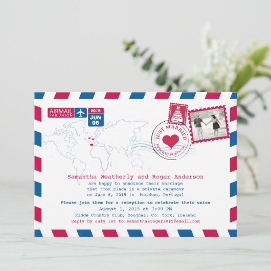 Net Getrouwd | Post van de Luchtpost Portugal na d Kaart (Staand voorkant)