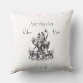 Net Getrouwd Renaissance Koppel Op Paard Kussen (Achterkant)