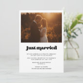 Net getrouwd retro script aankondiging (Staand voorkant)