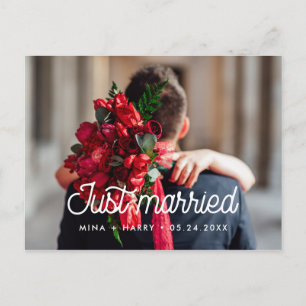 Net getrouwd Retro vintage trouwfoto Briefkaart