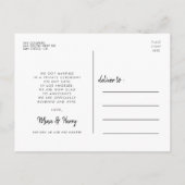 Net getrouwd Retro vintage trouwfoto Briefkaart (Achterkant)