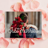 Net getrouwd Retro vintage trouwfotokaart Aankondiging