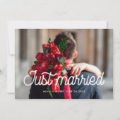 Net getrouwd Retro vintage trouwfotokaart Aankondiging (Voorkant)