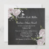 Net Getrouwd! Romantische Bloemige Elegante Huweli Kaart (Achterkant)