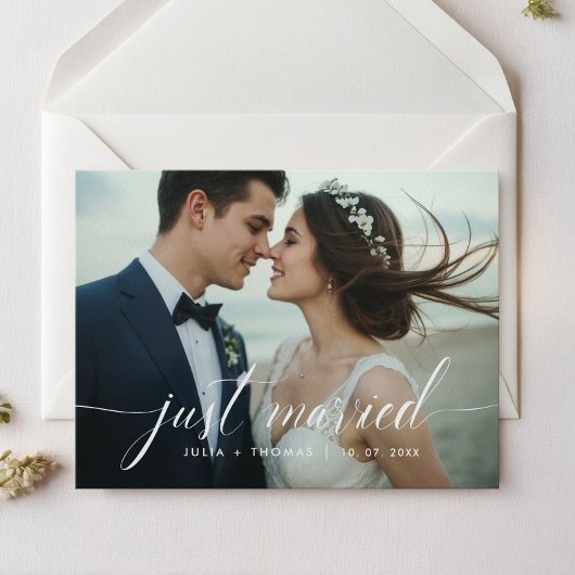 Net Getrouwd Romantische Trouwfoto Aankondiging
