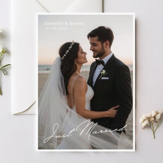 Net Getrouwd Romantische Trouwfoto Aankondiging