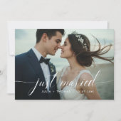 Net Getrouwd Romantische Trouwfoto Aankondiging (Voorkant)