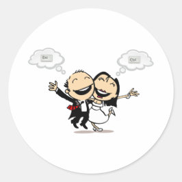 Net getrouwd ronde sticker