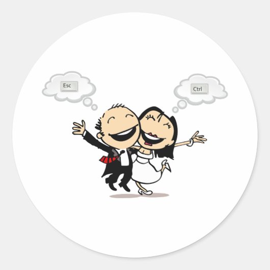 Net getrouwd ronde sticker (Voorkant)