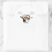 Net getrouwd ronde sticker (Tas)