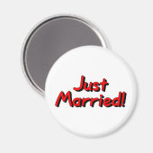 Net getrouwd (rood) magneet (Voorkant / Achterkant)