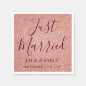 Net getrouwd Roos gouden blush roze servetten (Voorkant)