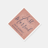 Net getrouwd Roos gouden blush roze servetten (Hoek)