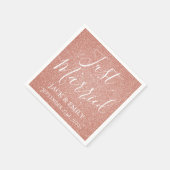 Net getrouwd Roos gouden blush roze servetten (Hoek)