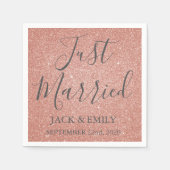 Net getrouwd Roos gouden blush roze servetten (Voorkant)