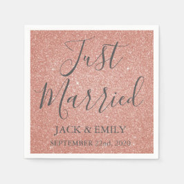 Net getrouwd Roos gouden blush roze servetten