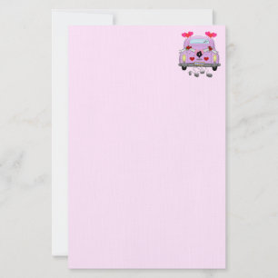 Net getrouwd roze Paarse briefpapier