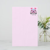 Net getrouwd roze Paarse briefpapier (Staand voorkant)