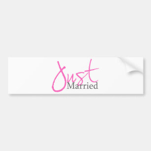 Net getrouwd (roze script) bumpersticker