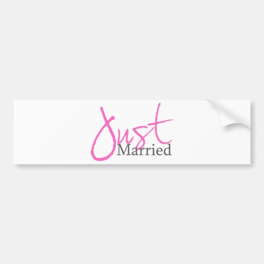 Net getrouwd (roze script) bumpersticker (Voorkant)