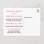 Net Getrouwd Roze Zwart Bruid Bruidegom Huwelijk Aankondigingskaart (Achterkant)