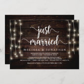 Net getrouwd, Rustic Wood, Trouw Elopement Kaart (Voorkant / Achterkant)