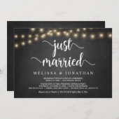 Net getrouwd, Rustiek Hout, Trouw Elopement Uitnod Kaart (Voorkant / Achterkant)