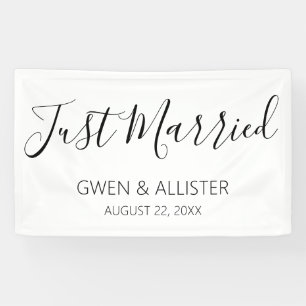 Net getrouwd rustieke bruiloft auto decoratie bann spandoek