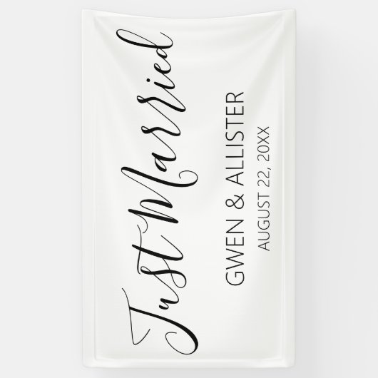 Net getrouwd rustieke bruiloft auto decoratie bann spandoek (Verticaal)