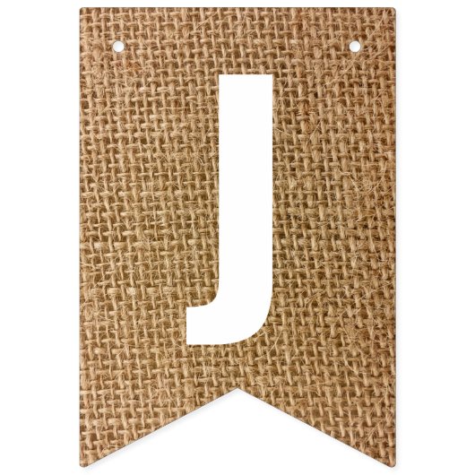 Net getrouwd rustieke burlap neutraal beige boho vlaggetjes (Tweede vlag)