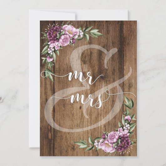 Net Getrouwd Rustieke en Bloemrijke Ontvangst Alle Kaart (Achterkant)