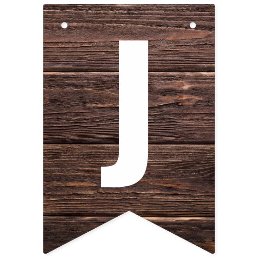 Net getrouwd rustieke hout Boho Bunting vlaggen Vlaggetjes (Tweede vlag)