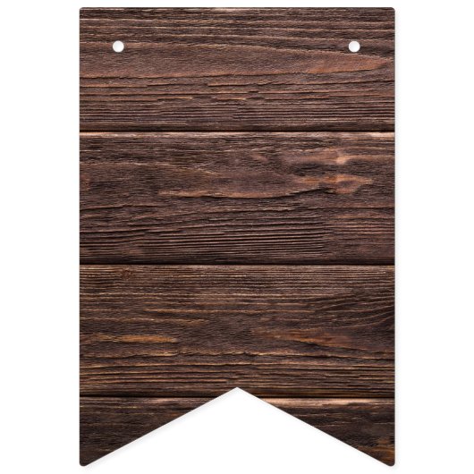 Net getrouwd rustieke hout Boho Bunting vlaggen Vlaggetjes (Eerste vlag)