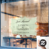 Net Getrouwd! Saliegroen Nepfolie Raamsticker (Cafe Raam)