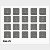 Net getrouwd schoolbord bruiloft gepersonaliseerd vierkante sticker (Vel)