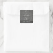 Net getrouwd schoolbord bruiloft gepersonaliseerd vierkante sticker (Tas)