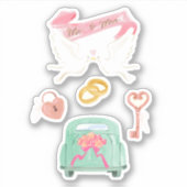 Net Getrouwd Scrapbooking Sticker Vel (Voorkant)