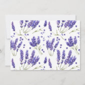 Net Getrouwd Script, Aquarel Lavendel Bloemen Kaart (Achterkant)