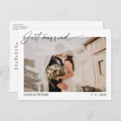 Net getrouwd script bruiloft aankondiging Elopemen Briefkaart (Voorkant / Achterkant)